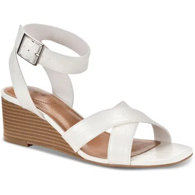 Style & Co Leezaap Womens Sling Back Faux Leather Wedge Sandals In Pink