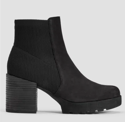 Eileen Fisher Women's Farrah Leather Tumbled Nubuck Bootie In Black In Black