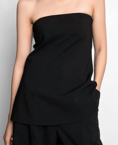 Collective Tailored Bustier Flared Top In Black In Black