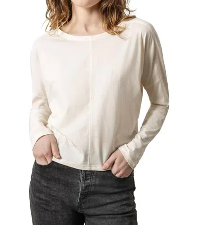 Lilla P Drop Shoulder Boatneck In Ivory In Multi