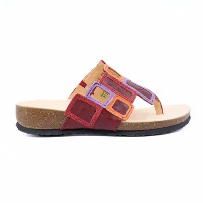 Think T-bar Sandals In Red / Dark Red In Multi