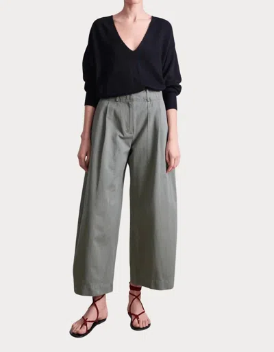 Apiece Apart Cropped Cybil Trouser In Thyme In Gray
