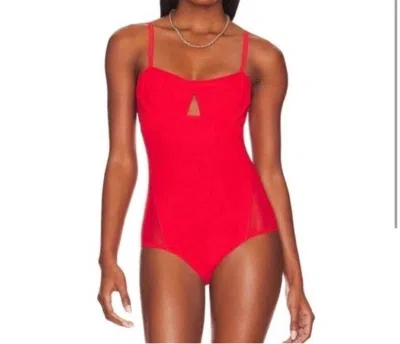 We Are Hah Under The Wire Bodysuit In Blood Orange In Red
