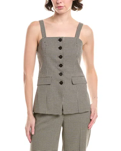 Anne Klein Houndstooth Vest In Black