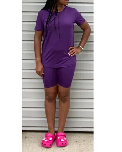 Daisy Peace Short Set In Purple In Purple