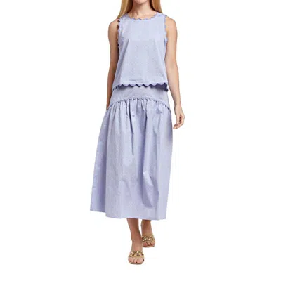 Taylor Tillman Quinn Top In Blue Dot In Blue
