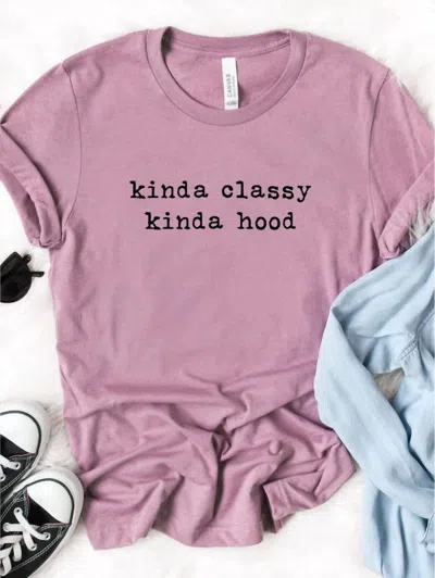 Ocean & 7th Women's Kinda Classy, Kinda Hood Graphic Top In Purple In Pink