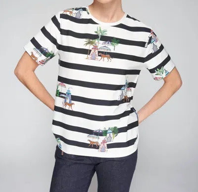 Vilagallo Rayas T Shirt In Navy/white In Multi