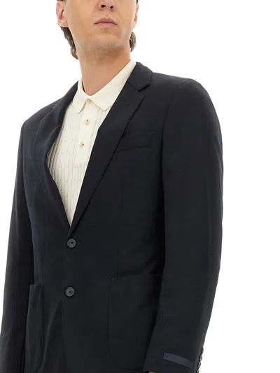 Hugo Boss Notch Lapel Jacket Button Cuffs Front Pockets In Black