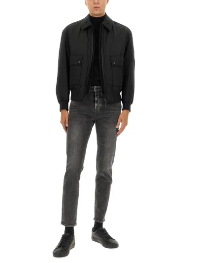 Hugo Boss Bomber Jacket With Removable Lining In Black