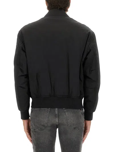Hugo Boss Bomber Jacket With Removable Lining In Black