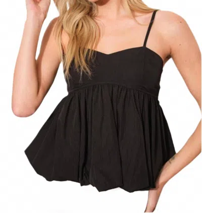 Pretty Garbage Bubble Hem Cami Tank In Black In Black