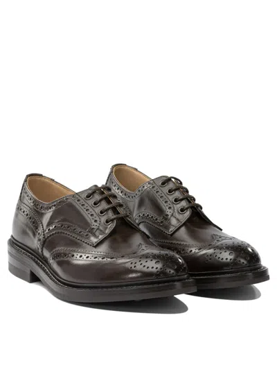Tricker's Brogue Lace-up Derby Shoes With Round Toe