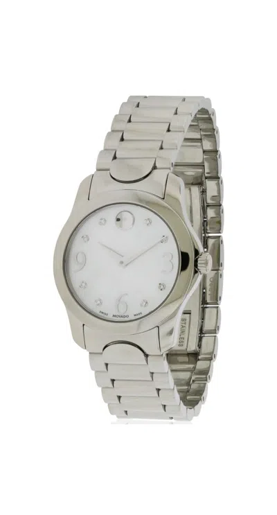 Movado Moda Stainless Steel Ladies Watch In Metallic