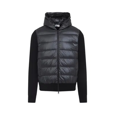 Moncler Padded Wool Zip-up Hoodie Clothing In Blue
