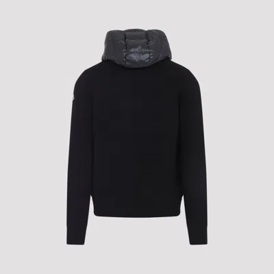 Moncler Padded Wool Zip-up Hoodie Clothing In Blue