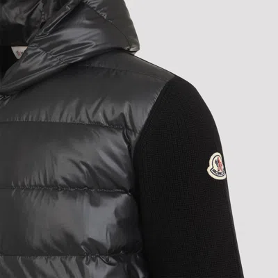 Moncler Padded Wool Zip-up Hoodie Clothing In Blue