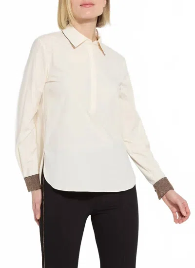 Lyssé Jamie Micro Beaded Shirt In Macadamia In Neutral
