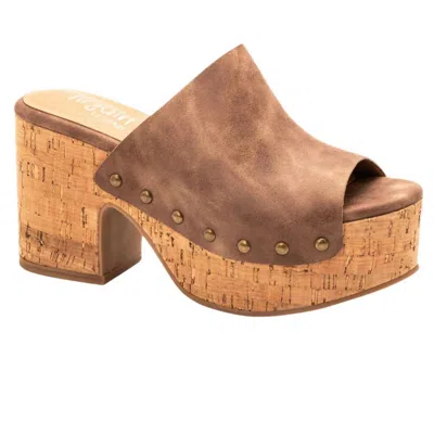 Corkys Footwear Women's Bada Bing Wedge Sandal In Brown Distressed In Multi
