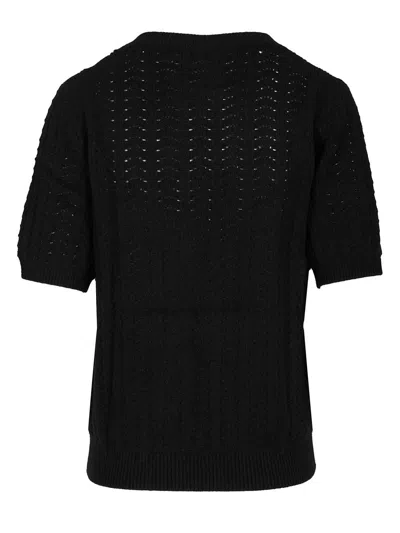 Lisa Yang Cecelia Pointelle Sweater Knitwear Black In Black
