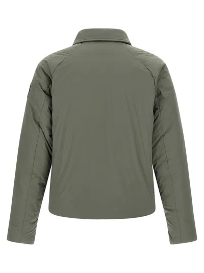 Canada Goose Cropped Padded Jacket With Button-up Front In Green