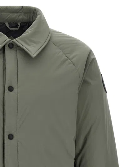 Canada Goose Cropped Padded Jacket With Button-up Front In Green