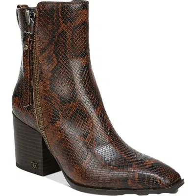 Sam Edelman Carlysle Womens Zipper Ankle Boots In Animal Print
