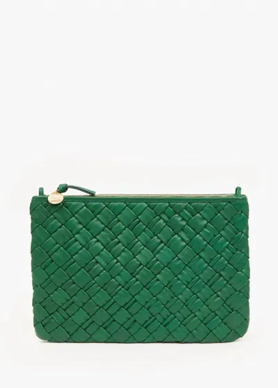 Clare V Women's Flat With Tabs Clutch Bag In Fern In Gray