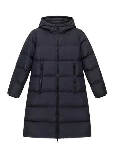 Armani Exchange Hooded Down Jacket In Blue