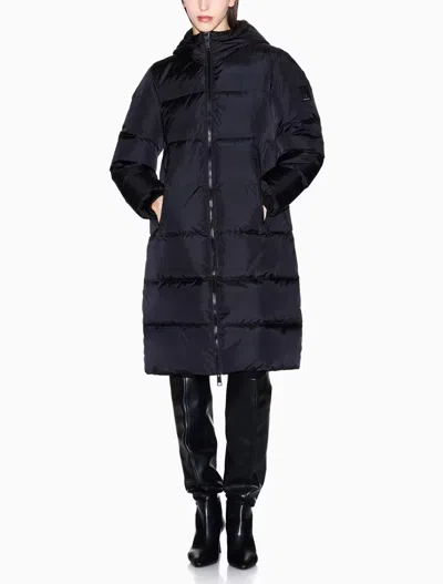 Armani Exchange Hooded Down Jacket In Blue