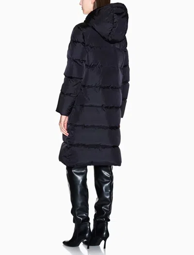 Armani Exchange Hooded Down Jacket In Blue