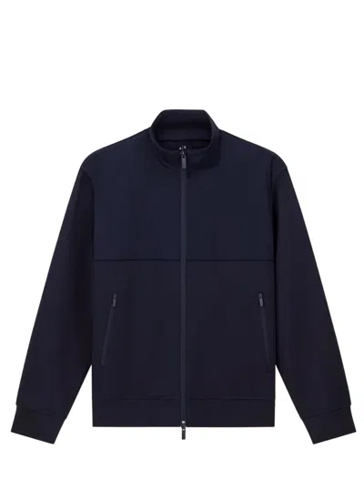 Armani Exchange Zipper Sweatshirt In Blue