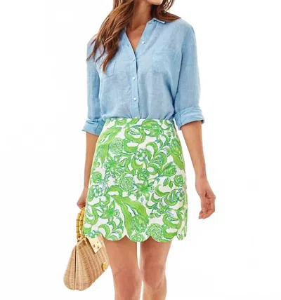 Lilly Pulitzer Tropper Mini Skirt In Resort White Daffodil Hill In Green