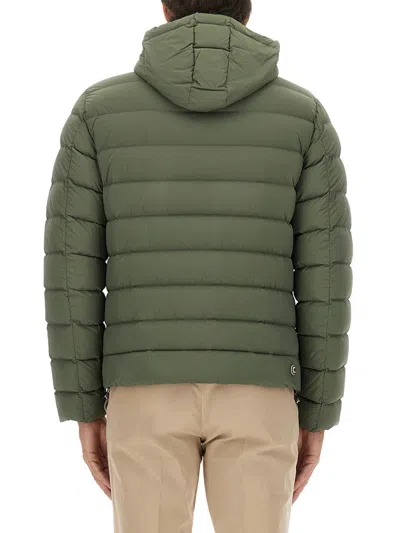 Colmar Hooded Horizontal-quilted Down Jacket In Green