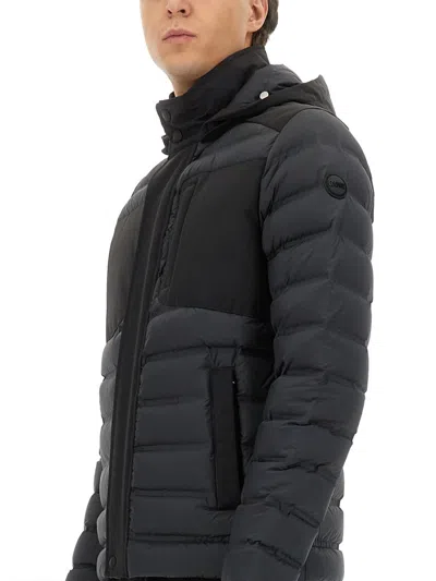 Colmar High Neck Hooded-puffer Jacket In Black
