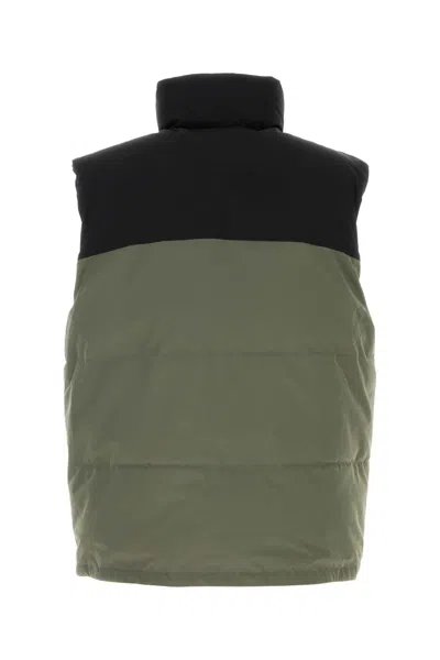 Apc A.p.c. Two-tone Stretch Polyester Doudoune Padded Jacket In Green