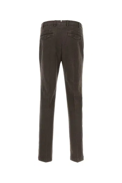 Pt Torino Stretch Cotton Trousers With Pockets And Loops In Green