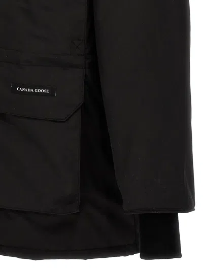 Canada Goose Mens Black Expedition High-neck Shell-down Parka Jacket Xl In Brown