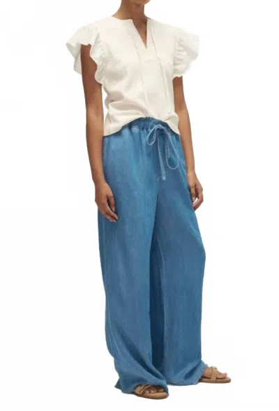 Melissa Nepton Winston Ruffle Sleeve Rib Tee In Soft Peach In Multi