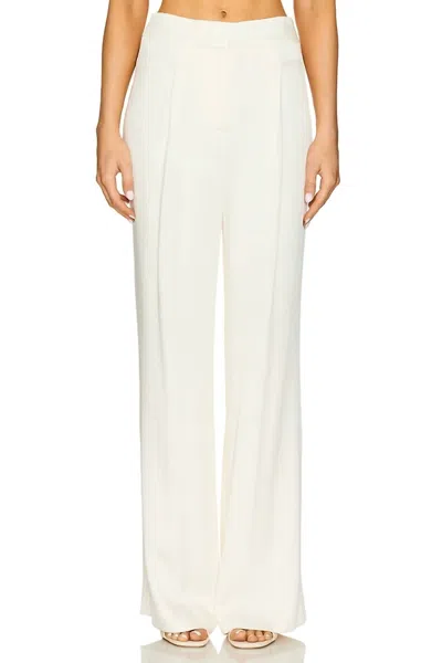 Veronica Beard Robinne Wide Leg Stretch Cotton Pants In White