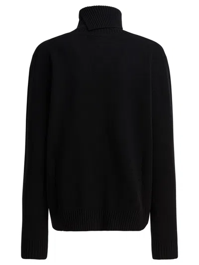 Givenchy Turtleneck Logo Wool-cashmere Sweater In Black