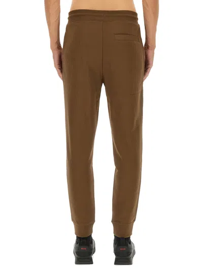 Hugo Boss Jogger Pants With Logo Label In Brown