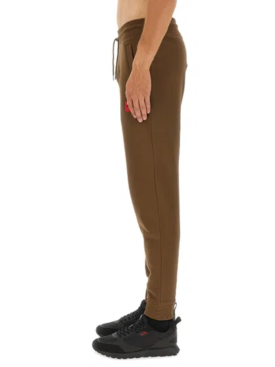 Hugo Boss Jogger Pants With Logo Label In Brown