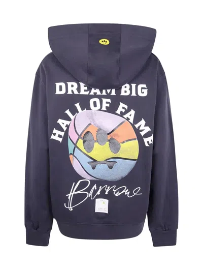 Barrow Cotton Hooded Sweatshirt In Blue