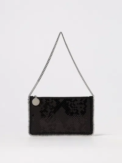 Stella Mccartney Falabella Pochette With Sequins Embroidery In Black