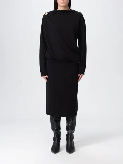 Fabiana Filippi Midi Dress With Gold Detail In Black