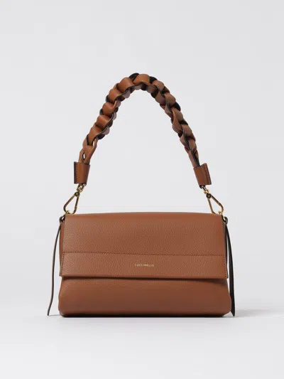 Coccinelle Borsa A Spalla In Pelle Double Boheme Grana Double Small In Brown