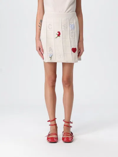 Twinset Falda Semilarga - Amarillo In White