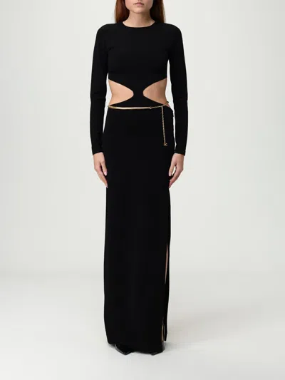 Elisabetta Franchi Black Cut-out Knitted Dress In Black