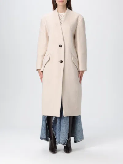 Isabel Marant Wool Blend Stylish Coat In Neutral